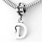 STERLING SILVER DANGLING FANCY LETTER D EUROPEAN BEAD