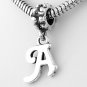 STERLING SILVER DANGLING FANCY LETTER A EUROPEAN BEAD