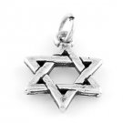 STERLING SILVER STAR OF DAVID CHARM W/ 16" BOX CHAIN