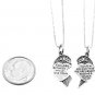 STERLING SILVER CHRISTIAN MIZPAH CHARM & 2 BOX CHAINS