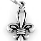 STERLING SILVER FLEUR DE LIS CHARM W/ 16" BOX CHAIN