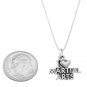 STERLING SILVER I LOVE (HEART) MARTIAL ARTS CHARM WITH 16 INCH BOX CHAIN NECKLACE
