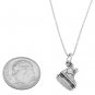 STERLING SILVER HOCKEY PLAYER'S ICE SKATE CHARM WITH 16 INCH BOX CHAIN NECKLACE
