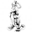 STERLING SILVER OTTER EATING FISH CHARM WITH 16" BOX CHAIN