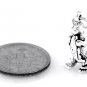 STERLING SILVER OTTER EATING FISH CHARM WITH 16" BOX CHAIN