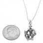 STERLING SILVER GOALIE HOCKEY PLAYER CHARM WITH 18 INCH BOX CHAIN NECKLACE