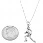 STERLING SILVER MALE RUNNER / MALE JOGGER CHARM WITH 16 inch BOX CHAIN NECKLACE