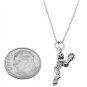 STERLING SILVER GIRL BASKETBALL PLAYER SHOOTING BALL CHARM W/ 16 INCH BOX CHAIN NECKLACE