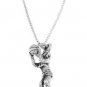 STERLING SILVER GIRL BASKETBALL PLAYER SHOOTING BALL CHARM W/ 16 INCH BOX CHAIN NECKLACE