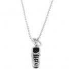 STERLING SILVER BABY ICE SKATE / BABY BOOT CHARM WITH 16 INCH BOX CHAIN NECKLACE