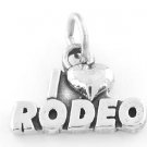 STERLING SILVER I LOVE RODEO CHARM/PENDANT