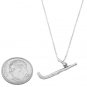 STERLING SILVER HOCKEY / FIELD HOCKEY STICK CHARM WITH 16 INCH BOX CHAIN NECKLACE