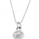 STERLING SILVER BASKETBALL CHARM WITH 16 INCH BOX CHAIN NECKLACE