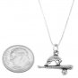 STERLING SILVER HELMET BAT & BALL BASEBALL EQUIPMENT CHARM W/ 16 inch BOX CHAIN NECKLACE