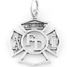 STERLINGSILVER FIRE DEPARTMENT MEMBER CHARM/PENDANT