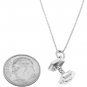 STERLING SILVER DUMBBELL WEIGHT CHARM WITH 18 INCH BOX CHAIN NECKLACE
