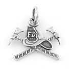STERLING SILVER FIRE DEPARTMENT HAT CHARM/PENDANT