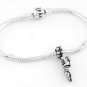 STERLING SILVER DANGLING GIRL SHOOTING BASKETBALL EUROPEAN BEAD