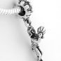 STERLING SILVER DANGLING GIRL SHOOTING BASKETBALL EUROPEAN BEAD