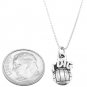 STERLING SILVER I DIG VOLLEYBALL CHARM WITH 16 inch BOX CHAIN NECKLACE