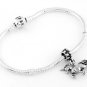 STERLING SILVER DANGLING UNICORN EUROPEAN BEAD