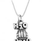 STERLING SILVER H2O POLO / WATER POLO CHARM WITH 16 inch BOX CHAIN NECKLACE