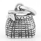 STERLING SILVER FISH BASKET CHARM/PENDANT