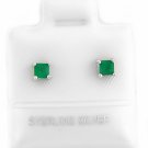 STERLING SILVER MAY BIRTHSTONE CZ CHILD POST EARRINGS 3mm