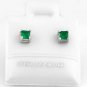 STERLING SILVER MAY BIRTHSTONE CZ CHILD POST EARRINGS 3mm