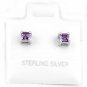 STERLING SILVER FEBRUARY BIRTHSTONE CZ CHILD POST EARRINGS 3mm