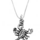 STERLING SILVER INSECT / SCORPION CHARM WITH 16 INCH BOX CHAIN NECKLACE