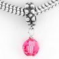 STERLING SILVER DANGLING OCTOBER BIRTHSTONE EUROPEAN BEAD