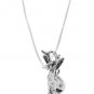 STERLING SILVER JACKALOPE / JACK RABBIT CHARM WITH 16 inch BOX CHAIN NECKLACE
