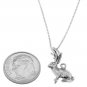 STERLING SILVER JACKALOPE / JACK RABBIT CHARM WITH 16 inch BOX CHAIN NECKLACE