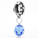 STERLING SILVER DANGLING SEPTEMBER BIRTHSTONE EUROPEAN BEAD