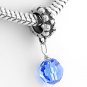 STERLING SILVER DANGLING SEPTEMBER BIRTHSTONE EUROPEAN BEAD