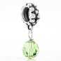 STERLING SILVER DANGLING AUGUST BIRTHSTONE EUROPEAN BEAD