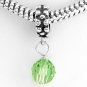STERLING SILVER DANGLING AUGUST BIRTHSTONE EUROPEAN BEAD