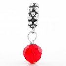 STERLING SILVER DANGLING JULY BIRTHSTONE EUROPEAN BEAD