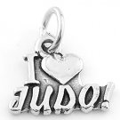 STERLING SILVER  I LOVE JUDO MARTIAL ART CHARM/ PENDANT