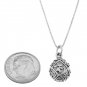 STERLING SILVER DECORATIVE EASTER EGG WITH RABBIT CHARM WITH 16 inch BOX CHAIN NECKLACE