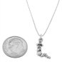 STERLING SILVER LITTLE CATERPILLAR / INCH WORM CHARM WITH 16 inch BOX CHAIN NECKLACE