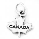 STERLING SILVER CANADA MAPLE LEAF TRAVEL CHARM/PENDANT