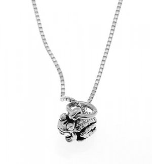 STERLING SILVER BULLFROG / FROG / TOAD FROG CHARM WITH 16 inch BOX CHAIN NECKLACE