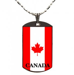 CANADIAN CANADA FLAG POLYMER COLOR PHOTO DOGTAG DOG TAG