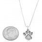 STERLING SILVER PAW PRINT / DOG PAW/ ANIMAL PAW CHARM WITH 16 inch BOX CHAIN NECKLACE