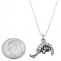 STERLING SILVER CRAW-FISH / SHRIMP CHARM WITH 16 inch BOX CHAIN NECKLACE