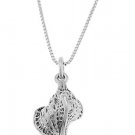 STERLING SILVER BEACH / OCEAN CONCH SHELL CHARM WITH 16 INCH BOX CHAIN NECKLACE