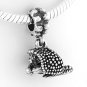 STERLING SILVER DANGLING PORCUPINE EUROPEAN BEAD