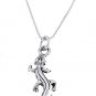 STERLING SILVER GECKO LIZARD / DESERT LIZARD CHARM WITH 16 inch BOX CHAIN NECKLACE